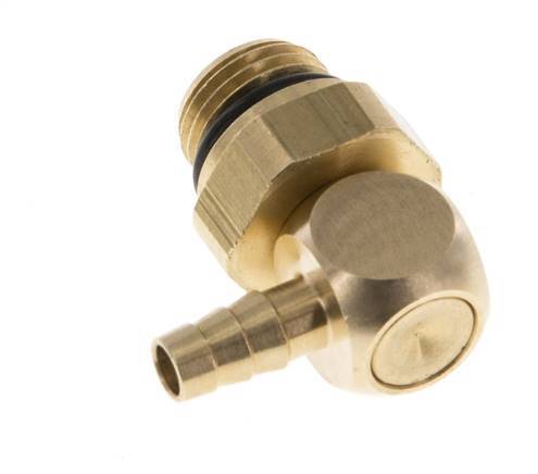 4 mm & G1/8'' Brass Elbow Hose Barb with Male Threads NBR Rotatable