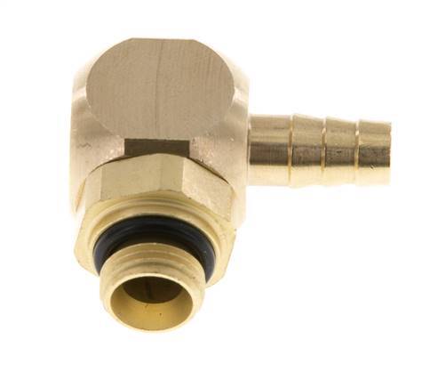 6 mm & G1/8'' Brass Elbow Hose Barb with Male Threads NBR Rotatable [2 Pieces]