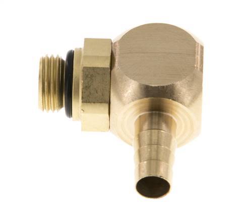 6 mm & G1/8'' Brass Elbow Hose Barb with Male Threads NBR Rotatable [2 Pieces]