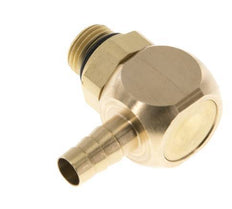 6 mm & G1/8'' Brass Elbow Hose Barb with Male Threads NBR Rotatable [2 Pieces]