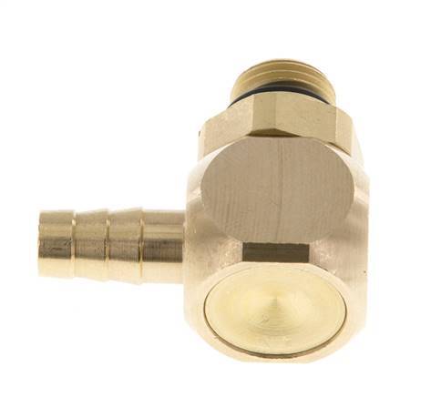 6 mm & G1/8'' Brass Elbow Hose Barb with Male Threads NBR Rotatable [2 Pieces]