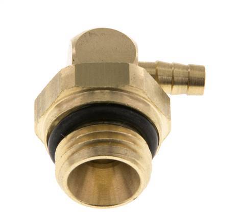4 mm & G1/4'' Brass Elbow Hose Barb with Male Threads NBR Rotatable