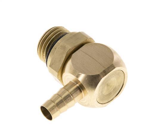 6 mm & G1/4'' Brass Elbow Hose Barb with Male Threads NBR Rotatable