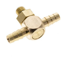 4 mm & M5 Brass Tee Hose Barb with Male Threads NBR