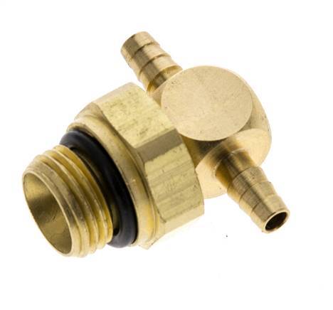 3 mm & G1/8'' Brass Tee Hose Barb with Male Threads NBR