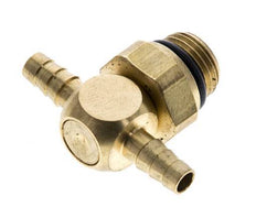 4 mm & G1/8'' Brass Tee Hose Barb with Male Threads NBR