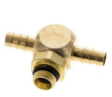 6 mm & G1/8'' Brass Tee Hose Barb with Male Threads NBR