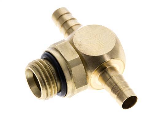 6 mm & G1/4'' Brass Tee Hose Barb with Male Threads NBR