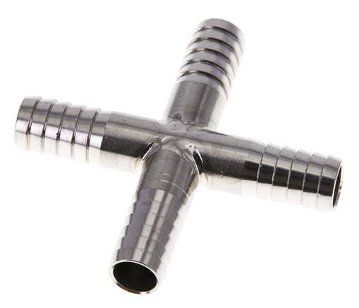 9 mm (3/8'') Stainless Steel 1.4301 Cross Hose Connector