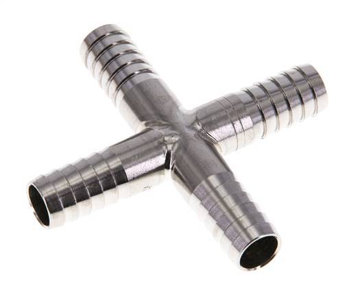 9 mm (3/8'') Stainless Steel 1.4301 Cross Hose Connector