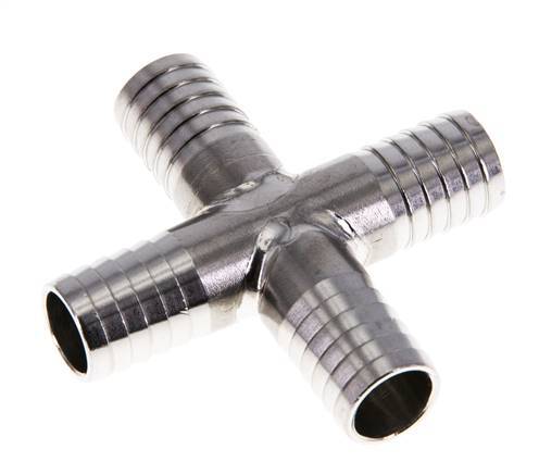 13 mm (1/2'') Stainless Steel 1.4301 Cross Hose Connector