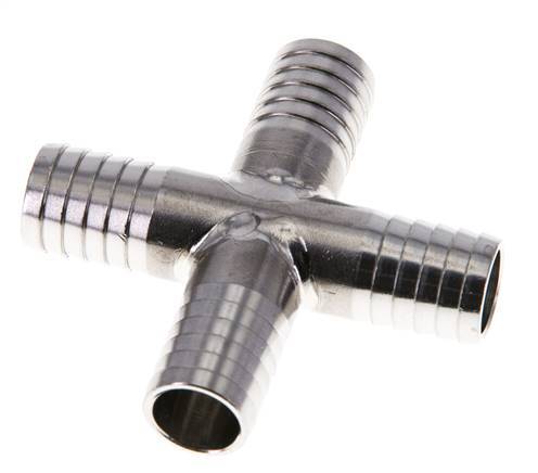 13 mm (1/2'') Stainless Steel 1.4301 Cross Hose Connector