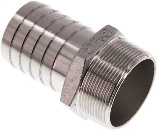 50 mm (2'') & 2''NPT Stainless Steel 1.4408 Hose Barb Male