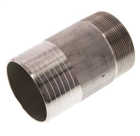 75 mm (3'') & R2-1/2'' Stainless Steel 1.4571 Hose Barb Male 120mm