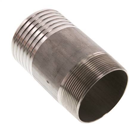 75 mm (3'') & R2-1/2'' Stainless Steel 1.4571 Hose Barb Male 120mm