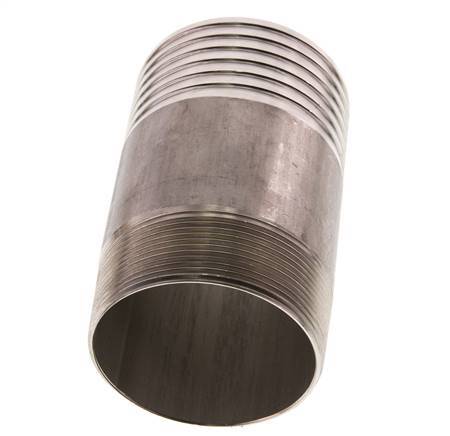75 mm (3'') & R2-1/2'' Stainless Steel 1.4571 Hose Barb Male 120mm