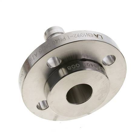 25x40 mm Stainless Steel 1.4401 Hose Pillar with Turnable Flange PN 10/16/25/40 DIN EN 14423 / DIN 2826