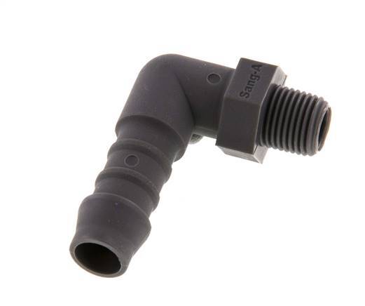 9 mm (3/8'') & R1/8'' PA 6 Elbow Hose Barb with Male Threads [5 Pieces]