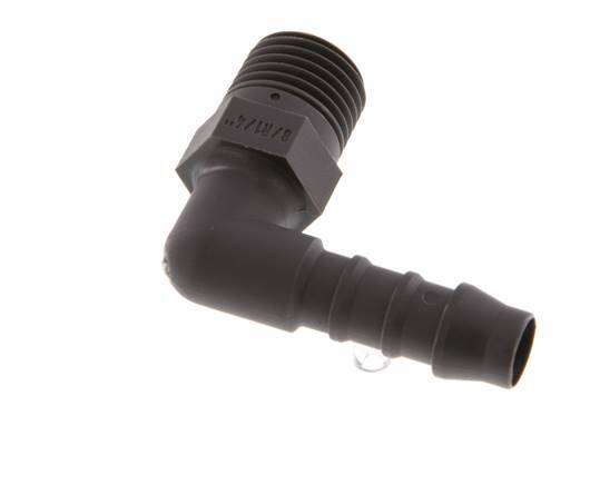 8 mm (5/16'') & R1/4'' PA 6 Elbow Hose Barb with Male Threads [10 Pieces]