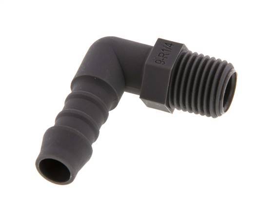 9 mm (3/8'') & R1/4'' PA 6 Elbow Hose Barb with Male Threads [10 Pieces]