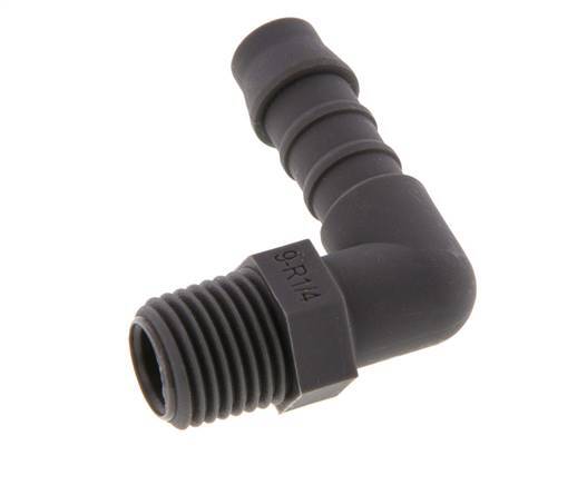 9 mm (3/8'') & R1/4'' PA 6 Elbow Hose Barb with Male Threads [10 Pieces]