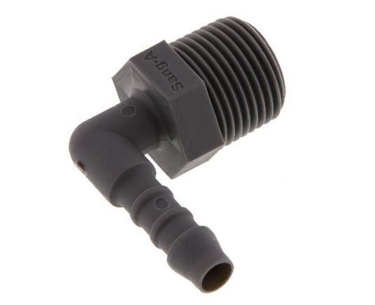 6 mm (1/4'') & R3/8'' PA 6 Elbow Hose Barb with Male Threads [10 Pieces]