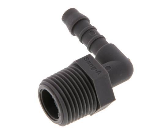 6 mm (1/4'') & R3/8'' PA 6 Elbow Hose Barb with Male Threads [10 Pieces]
