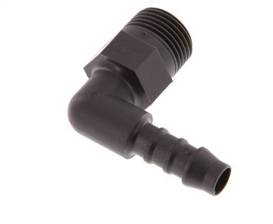 8 mm (5/16'') & R3/8'' PA 6 Elbow Hose Barb with Male Threads [5 Pieces]