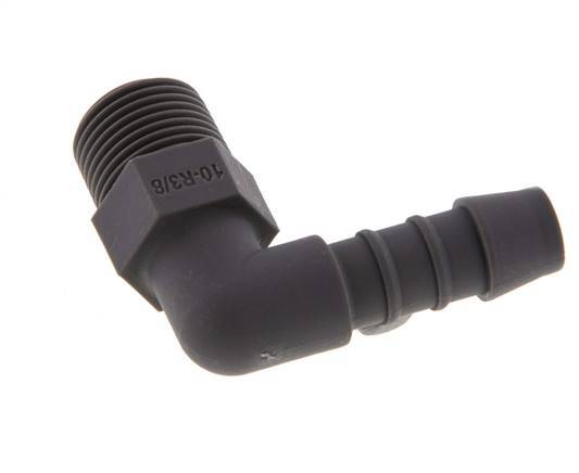 10 mm & R3/8'' PA 6 Elbow Hose Barb with Male Threads [10 Pieces]