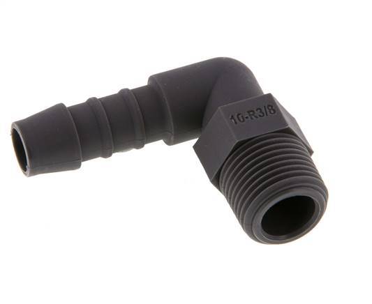 10 mm & R3/8'' PA 6 Elbow Hose Barb with Male Threads [10 Pieces]