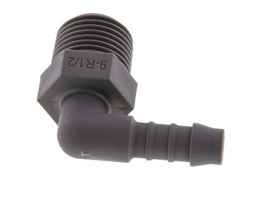 9 mm (3/8'') & R1/2'' PA 6 Elbow Hose Barb with Male Threads [5 Pieces]