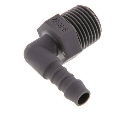 9 mm (3/8'') & R1/2'' PA 6 Elbow Hose Barb with Male Threads [5 Pieces]