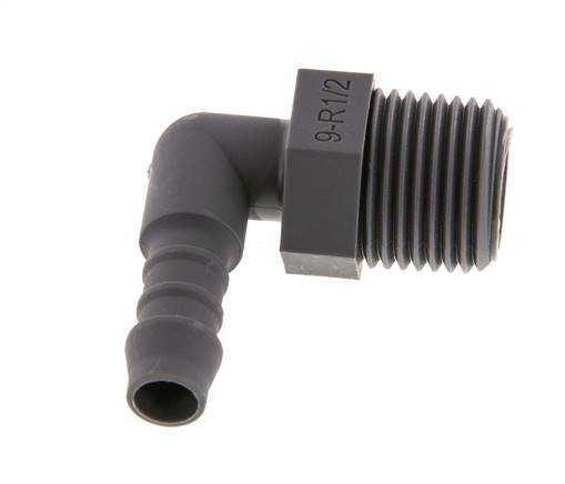 9 mm (3/8'') & R1/2'' PA 6 Elbow Hose Barb with Male Threads [5 Pieces]