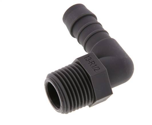 13 mm (1/2'') & R1/2'' PA 6 Elbow Hose Barb with Male Threads [5 Pieces]