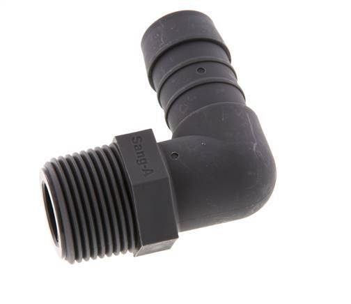 19 mm (3/4'') & R3/4'' PA 6 Elbow Hose Barb with Male Threads [2 Pieces]