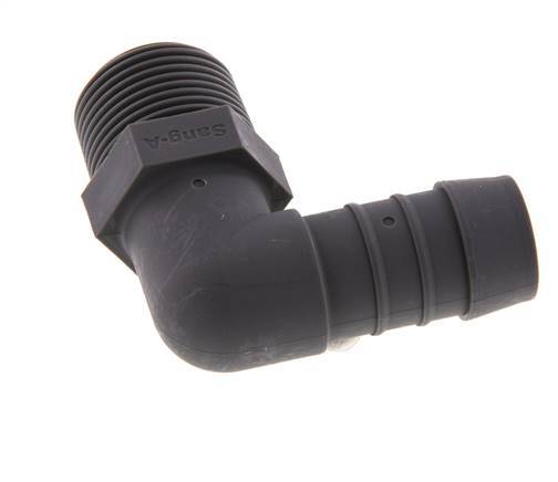 19 mm (3/4'') & R3/4'' PA 6 Elbow Hose Barb with Male Threads [2 Pieces]