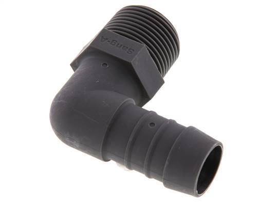 19 mm (3/4'') & R3/4'' PA 6 Elbow Hose Barb with Male Threads [2 Pieces]