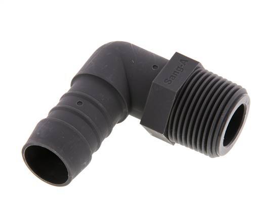19 mm (3/4'') & R3/4'' PA 6 Elbow Hose Barb with Male Threads [2 Pieces]