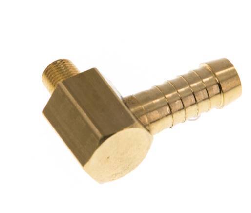 9 mm (3/8'') & M8x0.75 (taper) Brass Elbow Hose Barb with Male Threads [2 Pieces]