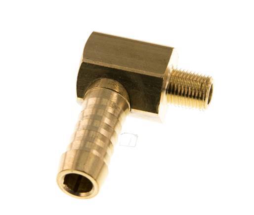 9 mm (3/8'') & M8x0.75 (taper) Brass Elbow Hose Barb with Male Threads [2 Pieces]