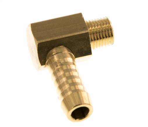 9 mm (3/8'') & M10x1 (taper) Brass Elbow Hose Barb with Male Threads [2 Pieces]