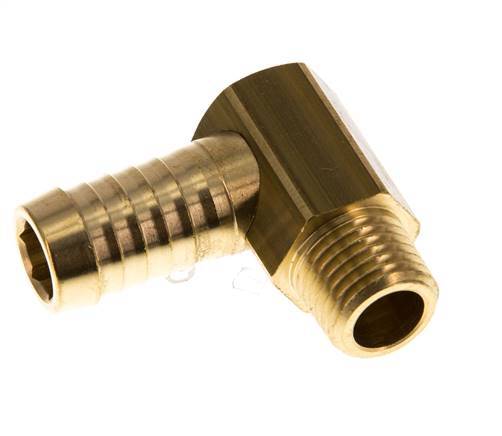 13 mm (1/2'') & M14x1.5 (taper) Brass Elbow Hose Barb with Male Threads