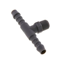 6 mm (1/4'') & R1/8'' PA 6 Tee Hose Barb with Male Threads [10 Pieces]