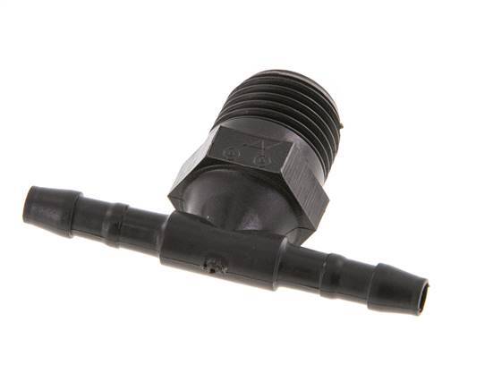 4 mm & R1/4'' PA 6 Tee Hose Barb with Male Threads [10 Pieces]
