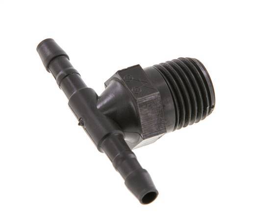 4 mm & R1/4'' PA 6 Tee Hose Barb with Male Threads [10 Pieces]