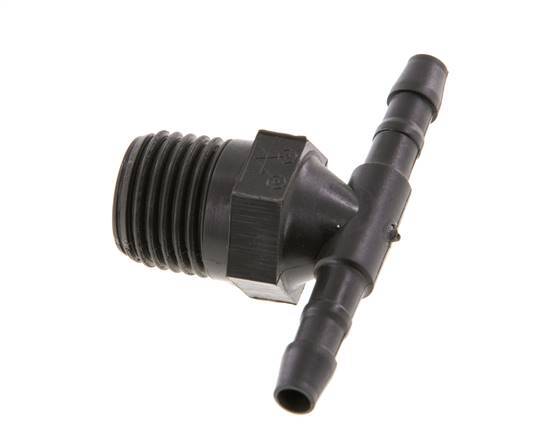 4 mm & R1/4'' PA 6 Tee Hose Barb with Male Threads [10 Pieces]