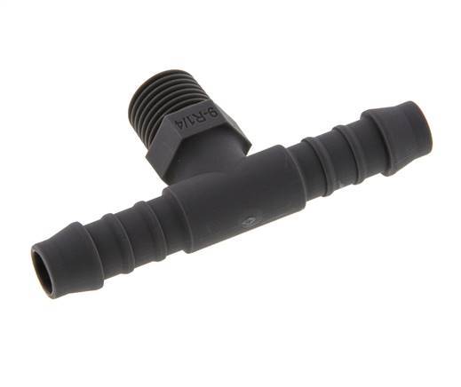 9 mm (3/8'') & R1/4'' PA 6 Tee Hose Barb with Male Threads [10 Pieces]