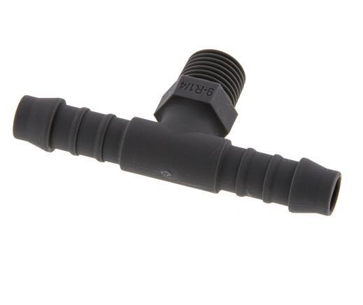 9 mm (3/8'') & R1/4'' PA 6 Tee Hose Barb with Male Threads [10 Pieces]