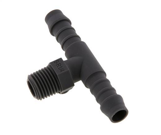 9 mm (3/8'') & R1/4'' PA 6 Tee Hose Barb with Male Threads [10 Pieces]