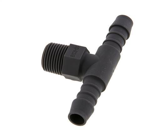 10 mm & R3/8'' PA 6 Tee Hose Barb with Male Threads [5 Pieces]
